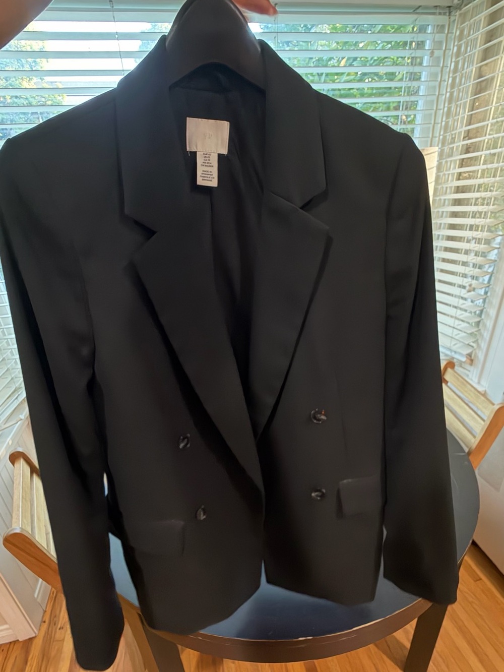 H&M Black Double-Breasted Blazer Jacket